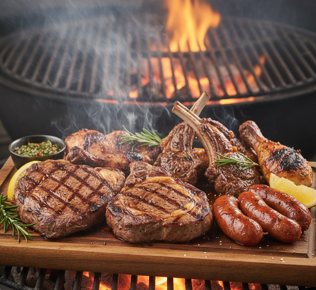 charcoal-grilled meats served in a kenyan restaurant