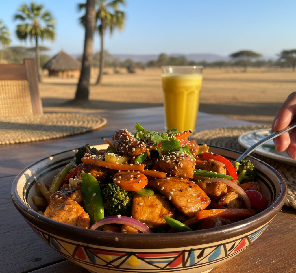 Chicken and Vegetable Stir-Fry served in kenya