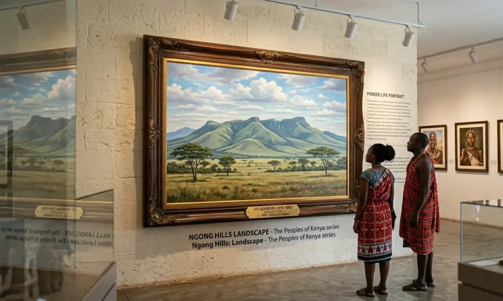 Ngong Hills Landscape in a frame in a National Museum
