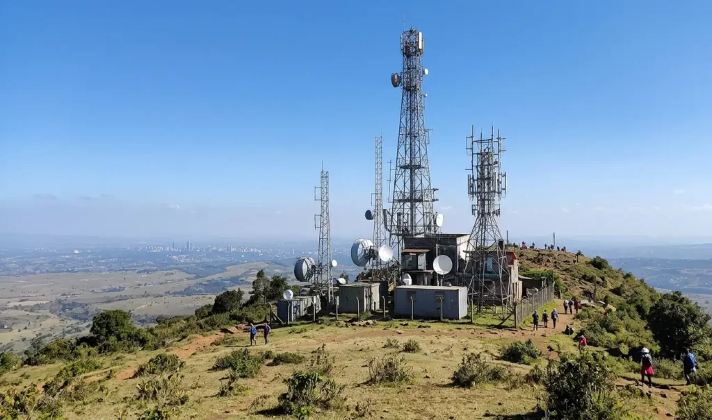 The industrial-looking summit at the highest point (approx. 2,460m above sea level)